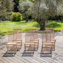 Lot de 6 chaises de jardin en teck LOMBOK